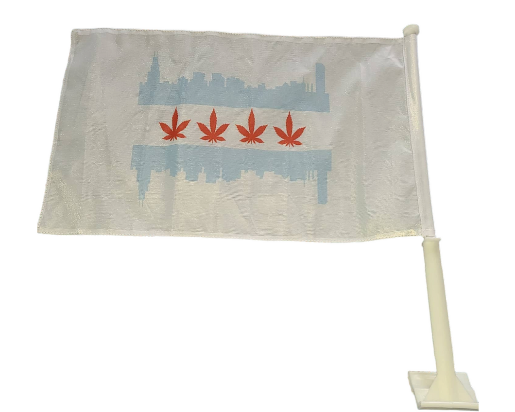 Double-Sided Chi-High Car Flag (Pole Included)